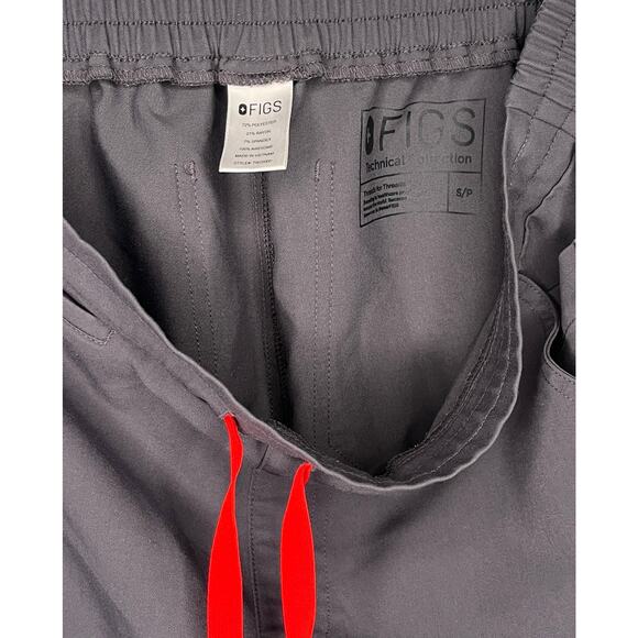 Figs women’s grey scrub pants drawstring elastic waist pockets size Small - Picture 4 of 11
